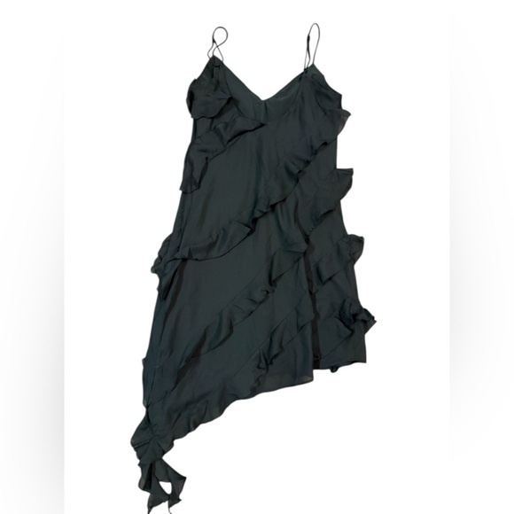 Abercrombie & Fitch All-Over Ruffle Mini Dress in Black Size Medium - Picture 4 of 8